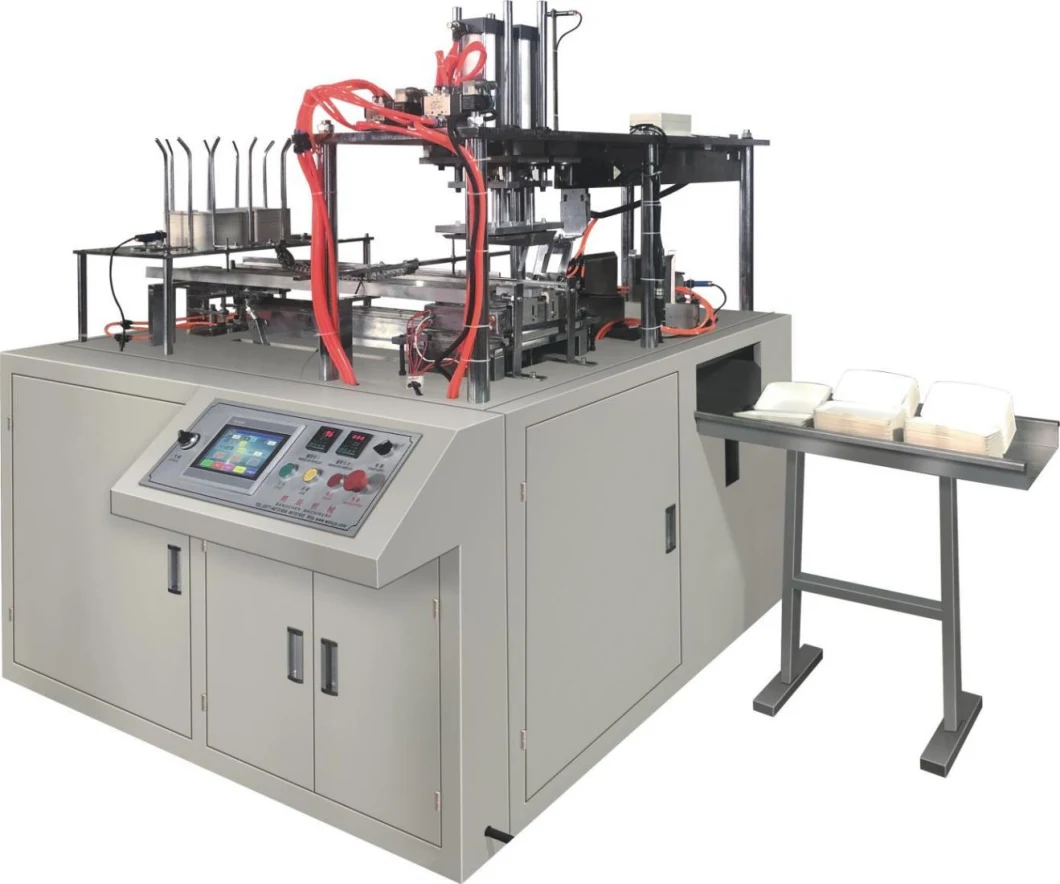 Fully Automatic White Food Coated Paper Take Away Food Packaging Disposable Paper Lunch Box Forming Machines Maker
