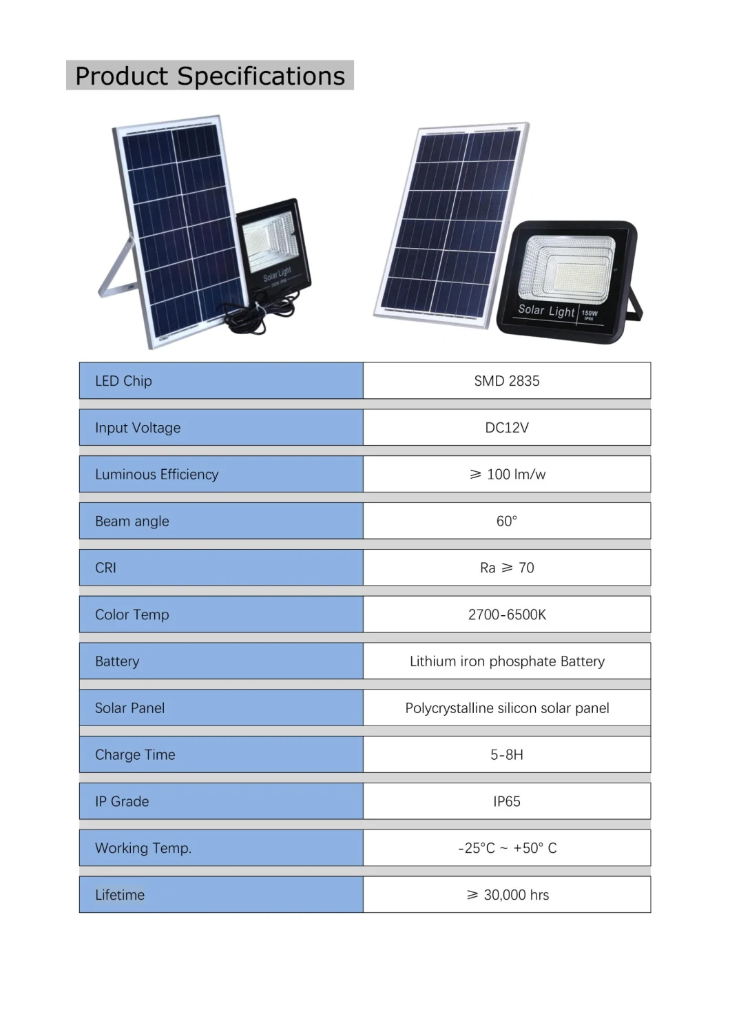 공장 살레 태양 투광 조명등 300W LED 라이트