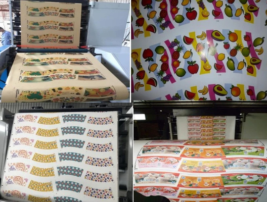 1color 종이 뭉치 스티커 상표 Flexo 인쇄기 사용 IR 건조기 및 잉크 용매